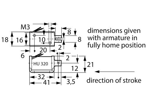 Kendrion HU324-F-24V DC 100 ED Hubmagnet 0.3 N 2.4 N 24 V/DC 4.2 W