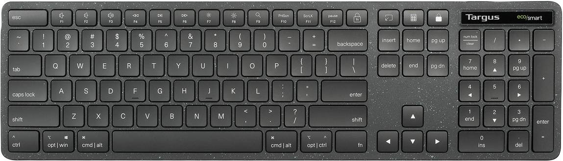 Targus EcoSmart™ Funk, Bluetooth® Tastatur Norwegisch Schwarz