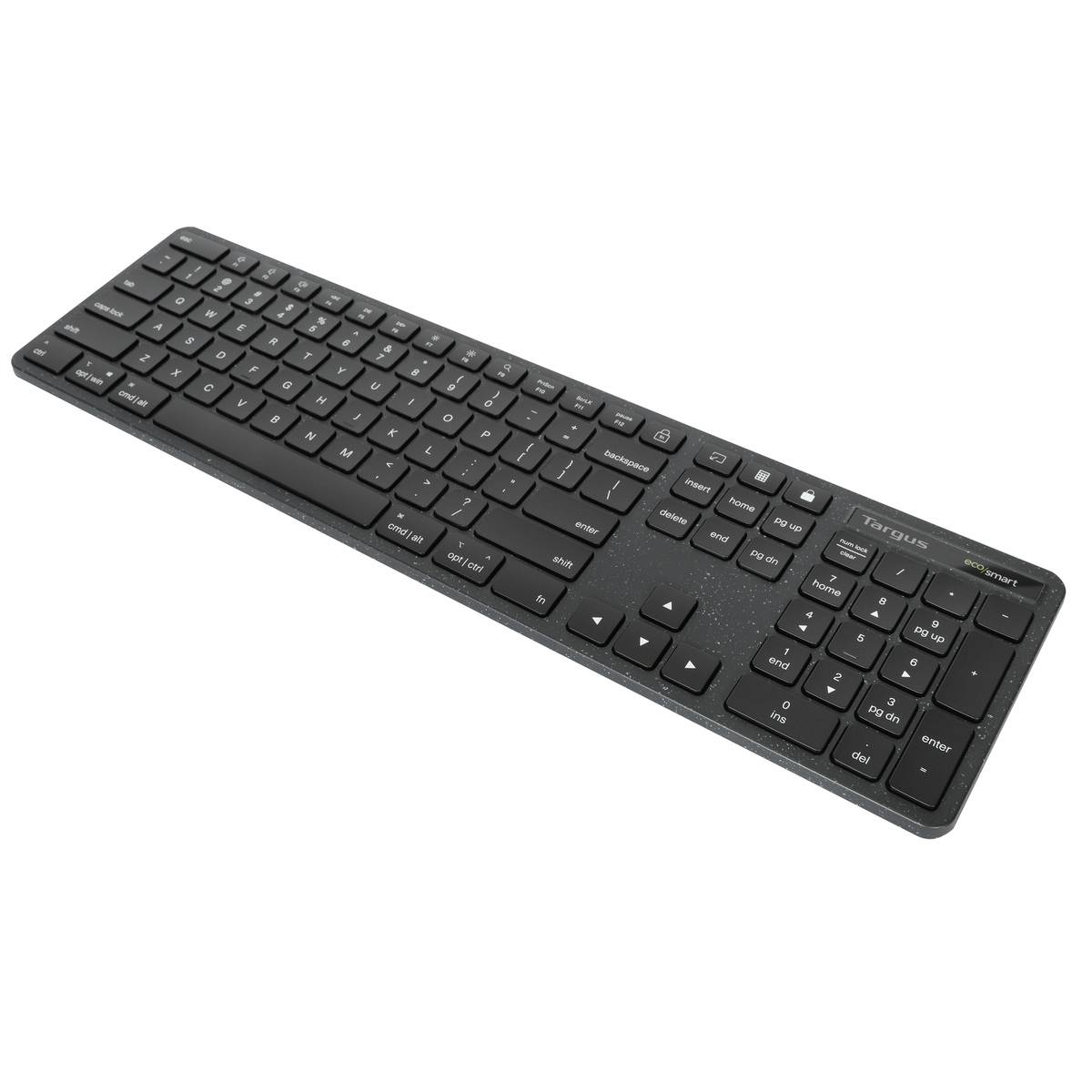 Targus EcoSmart™ Funk, Bluetooth® Tastatur Norwegisch Schwarz