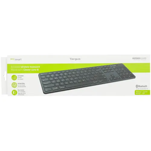 Targus EcoSmart™ Funk, Bluetooth® Tastatur Englisch, QWERTY Schwarz Targus EcoSmart™ Funk, Bluetooth® Tastatur Englisch, QWERTY Schwarz