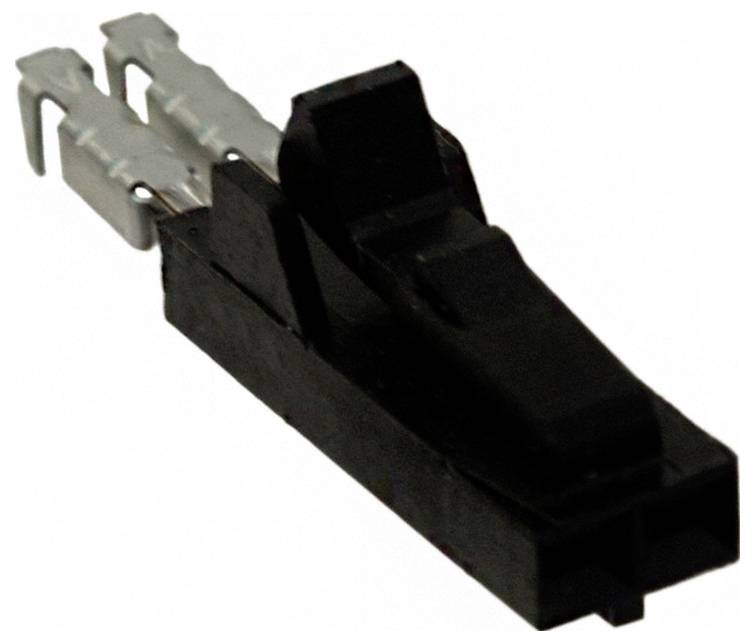 Ein schwarzer Hebelschalter mit drei Metallkontakten, die sich von der Rückseite erstrecken, wird für elektronische Verbindungen oder Schaltkreise verwendet.