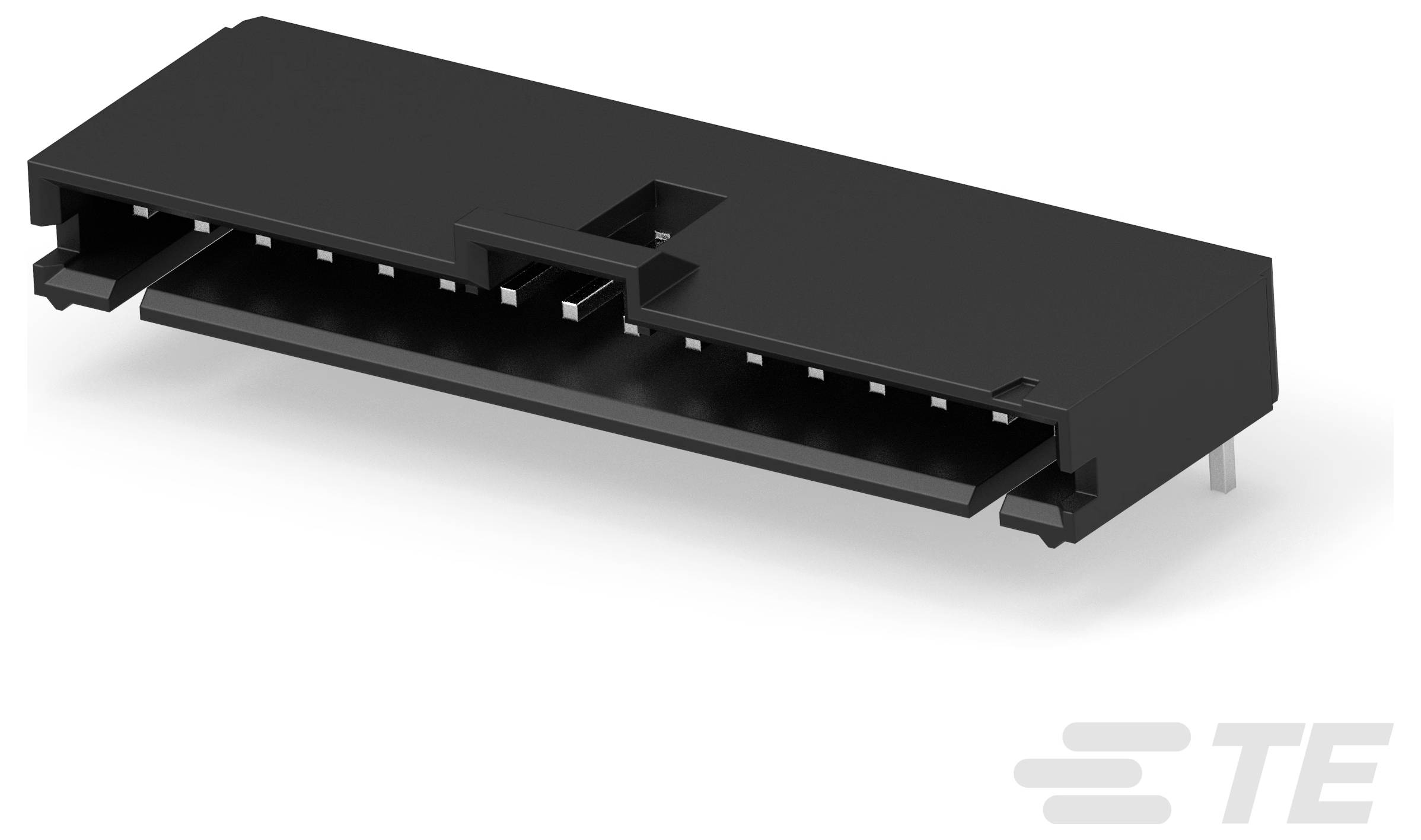 TE Connectivity 15-poliger SATA Combo-Stecker, Schwarz – Ein schwarzer SATA-Stecker mit 15 Kontakten, speziell für Stromversorgung und Datenübertragung in elektronischen Geräten konzipiert.