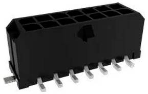 Schwarzer rechteckiger Kunststoffstecker mit Metallstiften, verwendet für elektronische Schaltungsverbindungen.