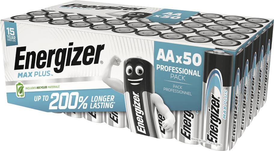 Energizer Max Plus Mignon (AA)-Batterie Alkali-Mangan 1.5V 50St.