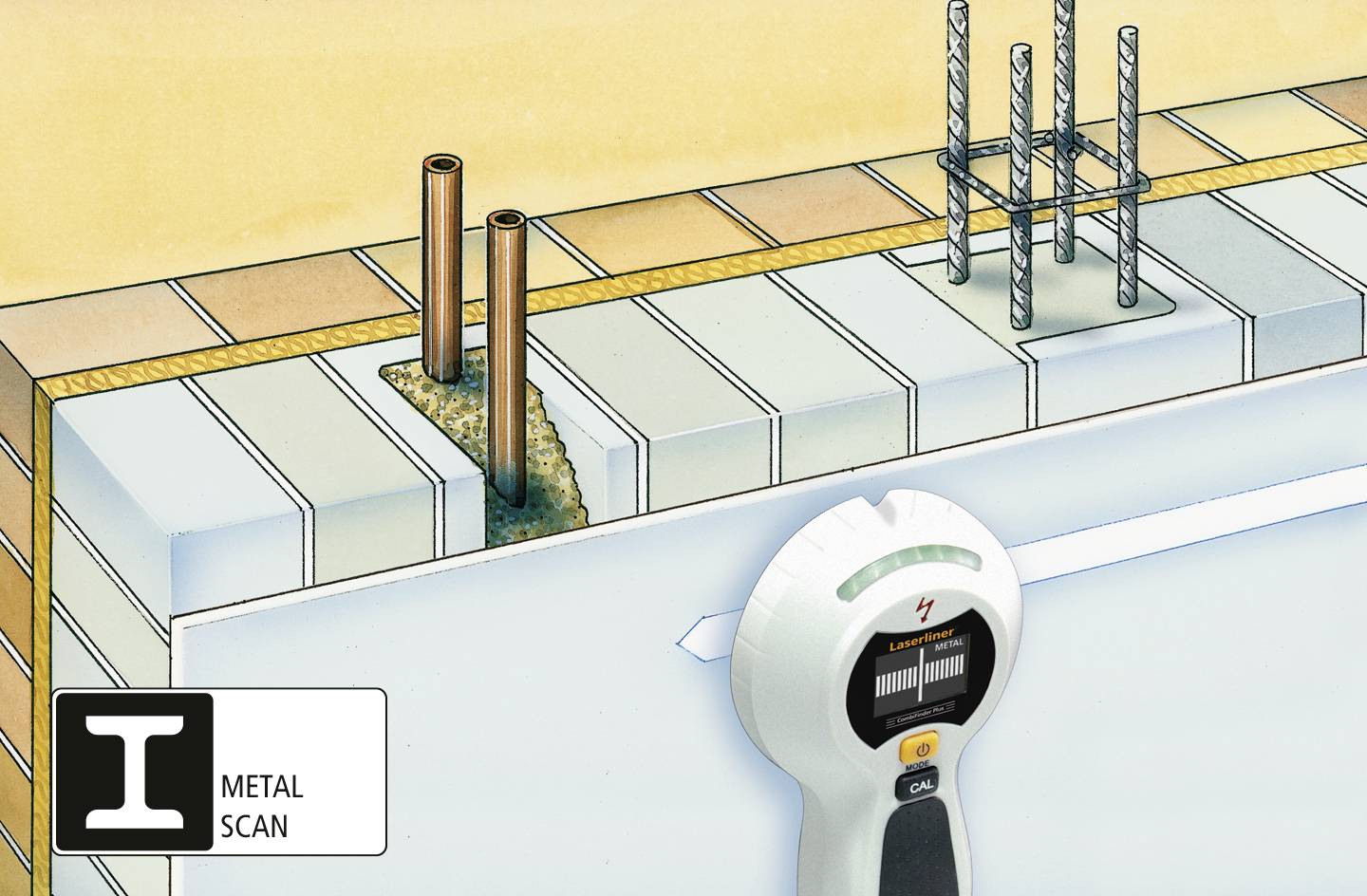 Laserliner Ortungsgerät CombiFinder Plus 080.955E Ortungstiefe (max.) 75mm