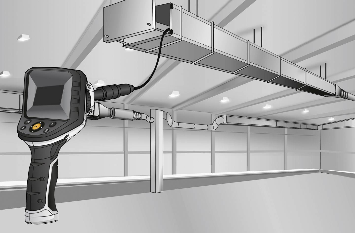 Laserliner FlexCamera Endoskop-Sonde Sonden-Ø 9mm 1.50m LED-Beleuchtung, Fokussierung