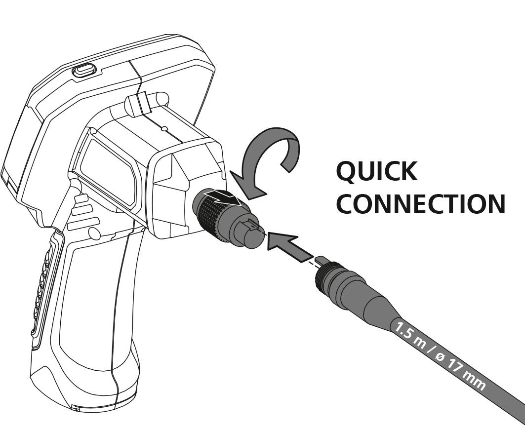 Laserliner VarioView Camera Endoskop-Sonde Sonden-Ø 17mm 1.5m LED-Beleuchtung, Fokussierung