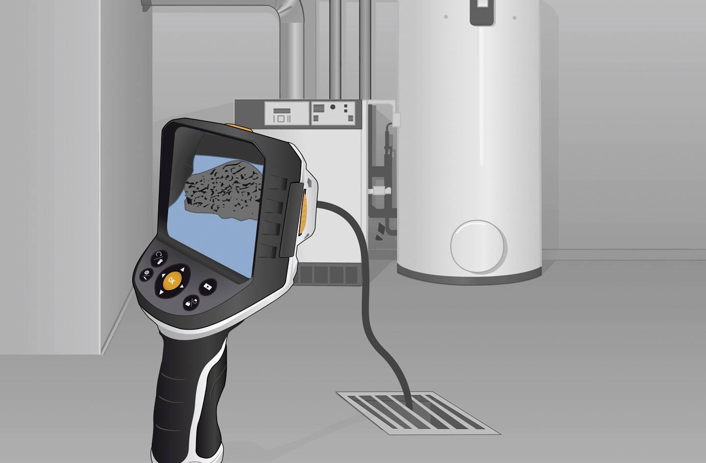 Laserliner VarioView Camera Endoskop-Sonde Sonden-Ø 17mm 1.5m LED-Beleuchtung, Fokussierung