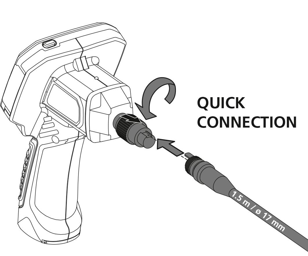 Laserliner VarioView Camera Endoskop-Sonde Sonden-Ø 17mm 1.5m LED-Beleuchtung, Fokussierung