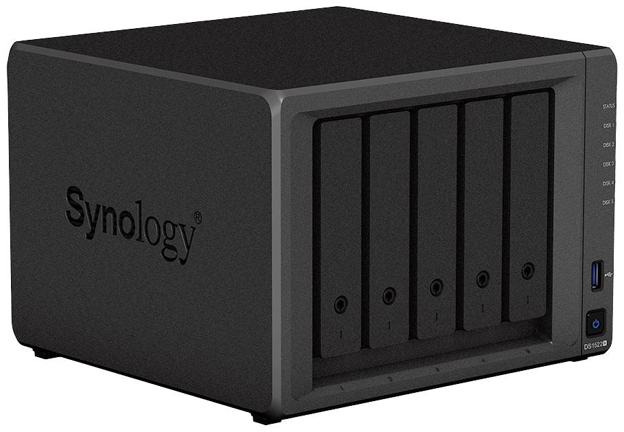 Synology DiskStation DS1522+ NAS-Server Gehäuse 0GB 5 Bay 2x USB 3.2 Gen 1 HUB (USB 3.0), RAID-fähig, Externe Stromversorgung