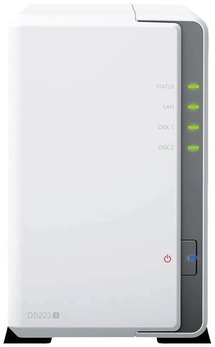 Synology DiskStation DS223J NAS-Server Gehäuse 0 GB 2 Bay Ein-/Ausschalter, 3x USB 3.2 Gen 1 HUB