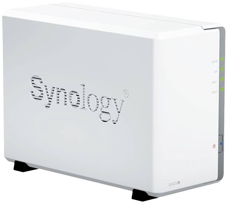 Synology DiskStation DS223J NAS-Server Gehäuse 0GB 2 Bay Ein-/Ausschalter, 3x USB 3.2 Gen 1 HUB (USB 3.0), RAID-fähig DS223J