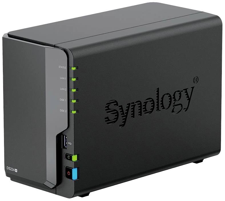 Synology DiskStation DS224+ NAS-Server Gehäuse 0 GB 2 Bay 2x USB 3.2 Gen 1 HUB (USB 3.0), Ein-/Ausschalter, RAID-fähig DS224+