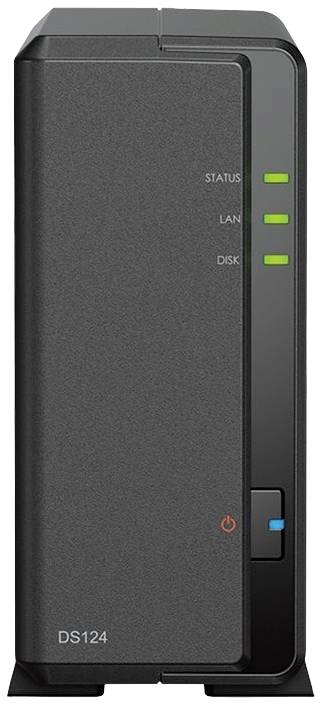 Synology DiskStation DS124 NAS-Server Gehäuse 0GB 1 Bay 2x USB 3.2 Gen 1 HUB (USB 3.0), Ein-/Ausschalter DS124