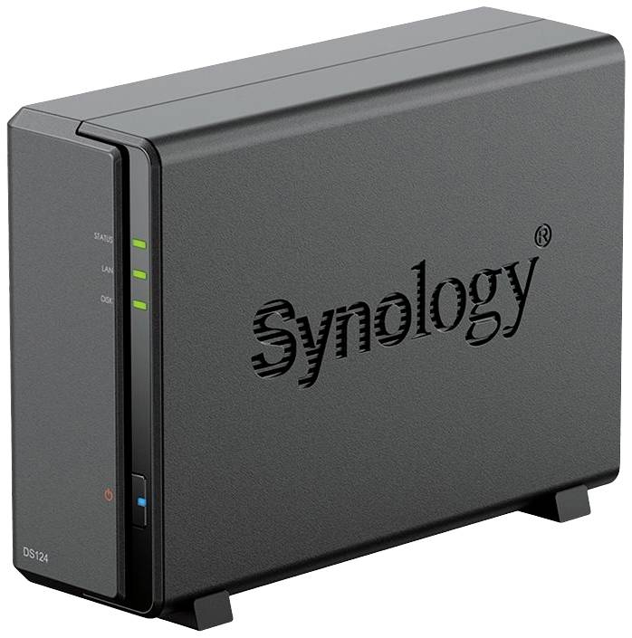 Synology DiskStation DS124 NAS-Server Gehäuse 0GB 1 Bay 2x USB 3.2 Gen 1 HUB (USB 3.0), Ein-/Ausschalter DS124