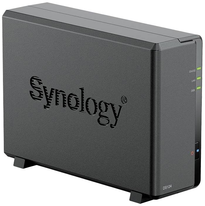 Synology DiskStation DS124 NAS-Server Gehäuse 0GB 1 Bay 2x USB 3.2 Gen 1 HUB (USB 3.0), Ein-/Ausschalter DS124