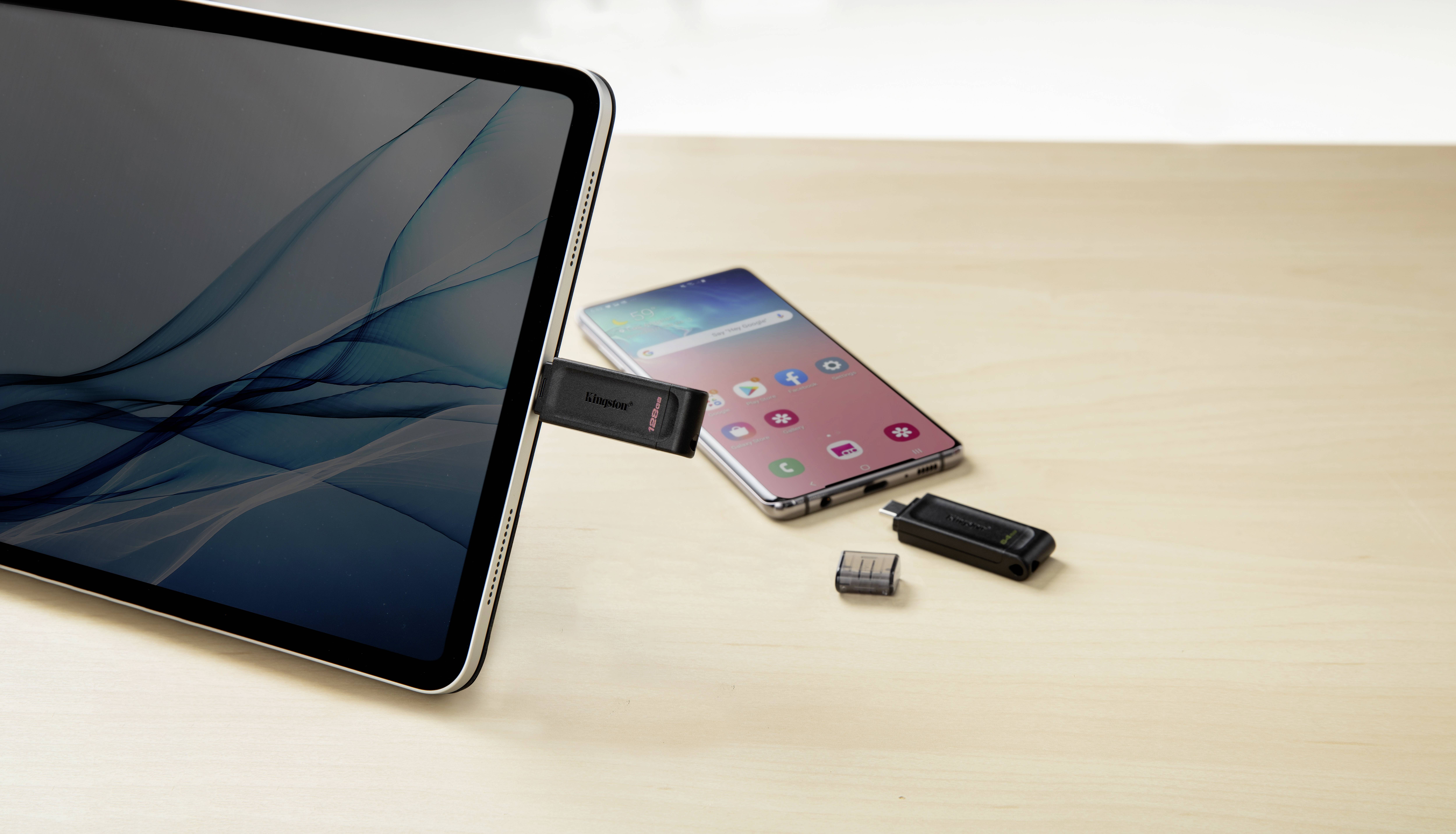 Kingston DataTraveler 70 USB-Stick Retail 64GB Schwarz DT70/64GB USB-C®