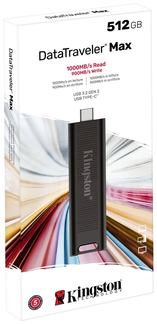 Kingston DataTraveler Max USB-Stick Retail 512GB Schwarz DTMAX/512GB USB-C®