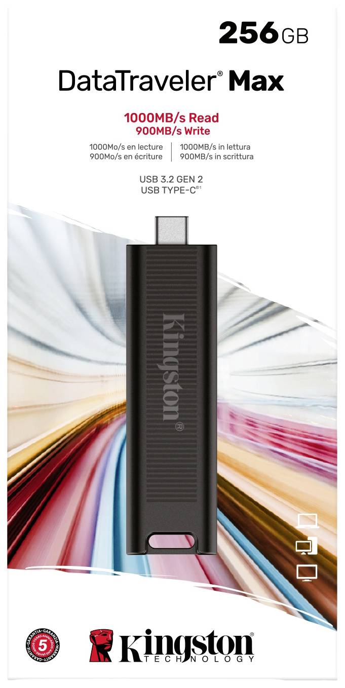 Kingston DataTraveler Max USB-Stick Retail 256GB Schwarz DTMAX/256GB USB-C®