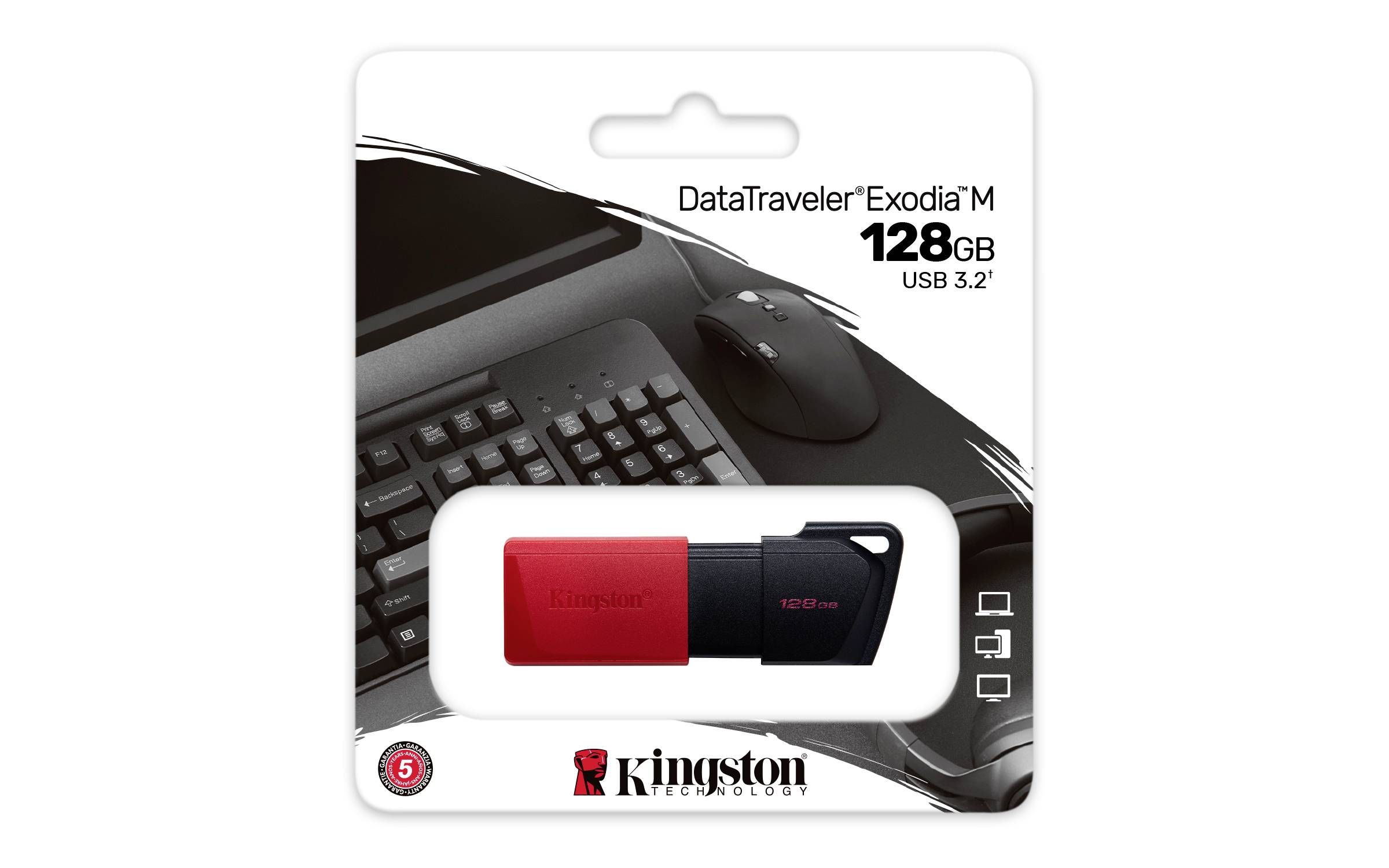 Kingston DataTraveler Exodia M - USB-Fla USB-Stick Retail 128GB Schwarz/Blau DTXM/128GB USB-A (USB 3.2 Gen 1)