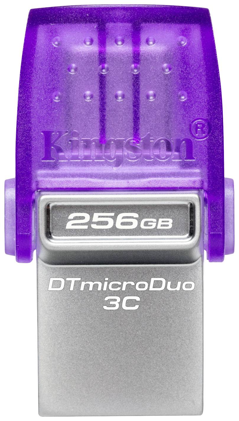 Kingston DataTraveler microDuo 3C USB-Stick Retail 256GB Edelstahl, Violett DTDUO3CG3/256GB USB-A (USB 3.2 Gen 1), USB-C®