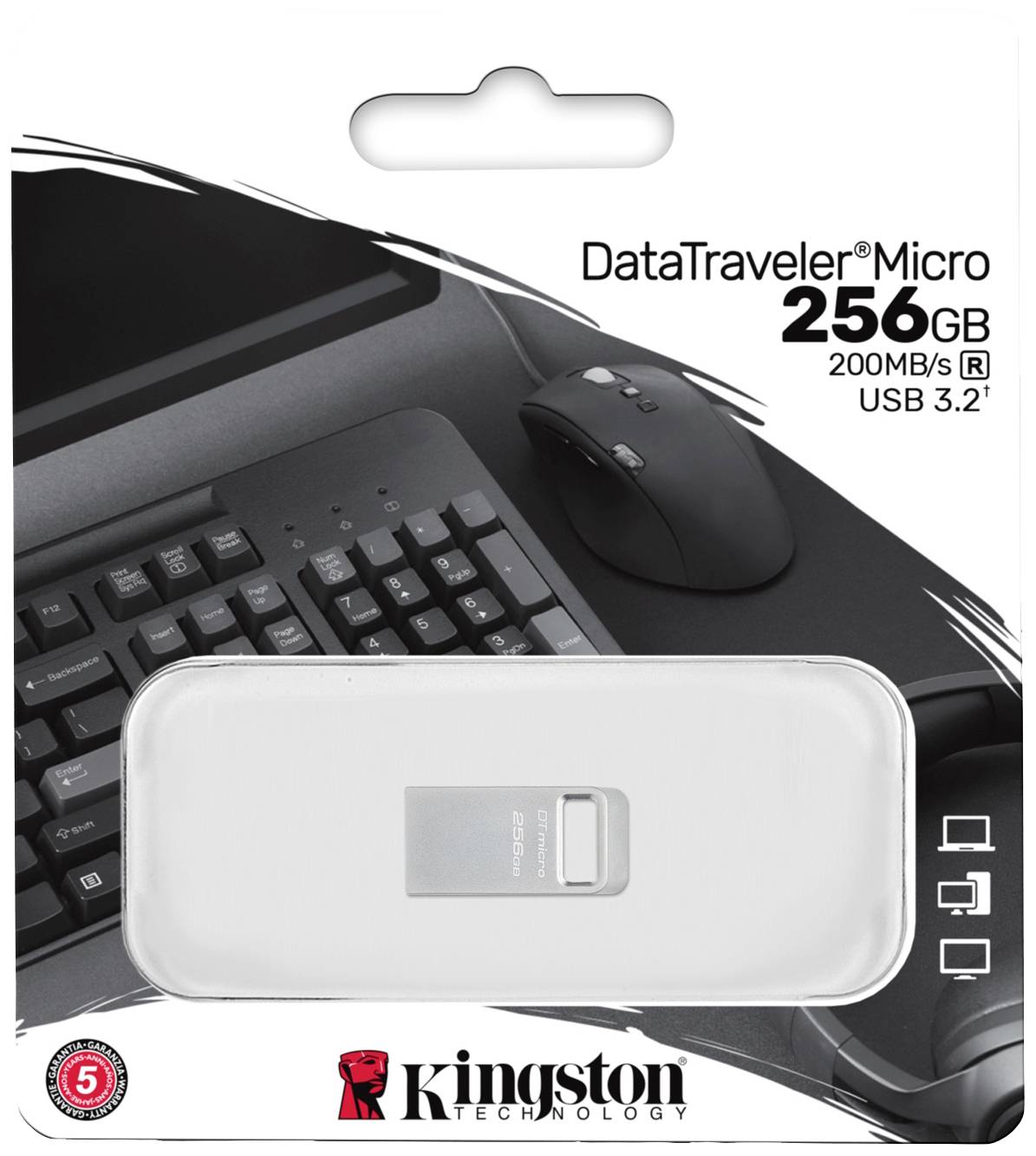 Kingston DataTraveler Micro USB-Stick Retail 256GB Silber DTMC3G2/256GB USB-A (USB 3.2 Gen 1)