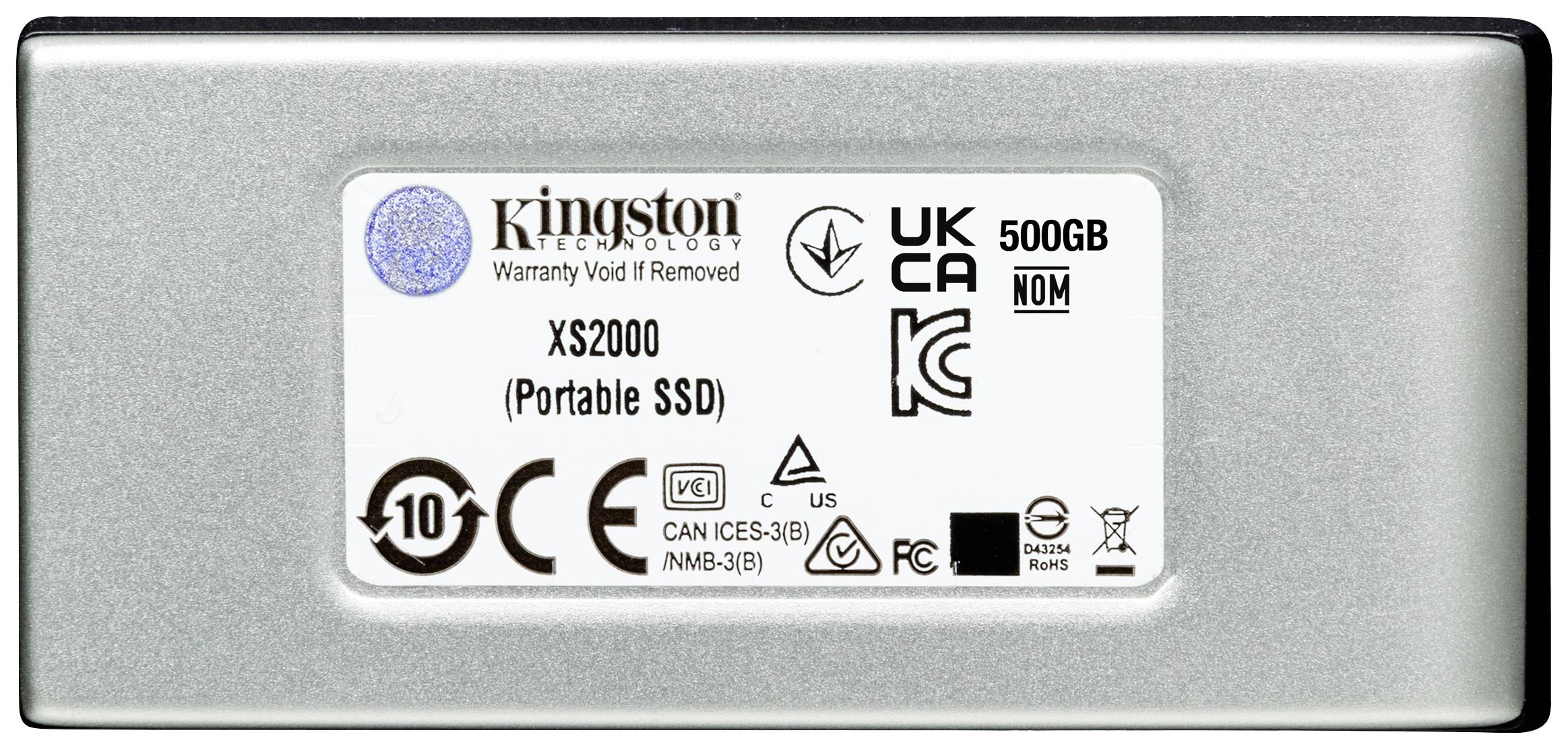 Kingston XS2000 4TB Externe SSD-Festplatte 6.35cm (2.5 Zoll) USB-C® Schwarz/Silber SXS2000/4000G