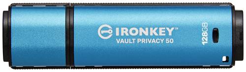 Kingston IronKey Vault Privacy 50 Series USB-Stick Retail 128GB Schwarz/Blau IKVP50/128GB USB-A (USB