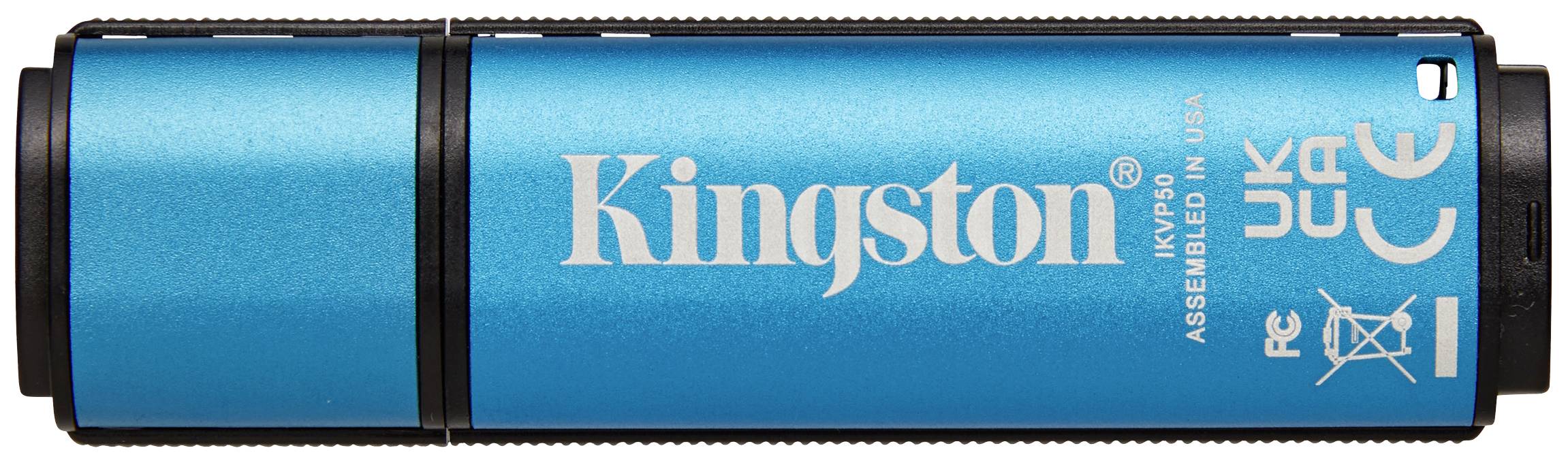 Kingston IronKey Vault Privacy 50 Series USB-Stick Retail 32GB Schwarz/Blau IKVP50/32GB USB-A (USB 3.2 Gen 1)