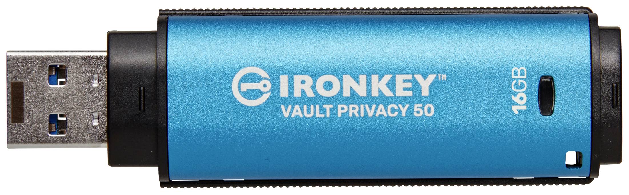 Kingston IronKey Vault Privacy 50 Series USB-Stick Retail 16GB Schwarz/Blau IKVP50/16GB USB-A (USB 3.2 Gen 1)