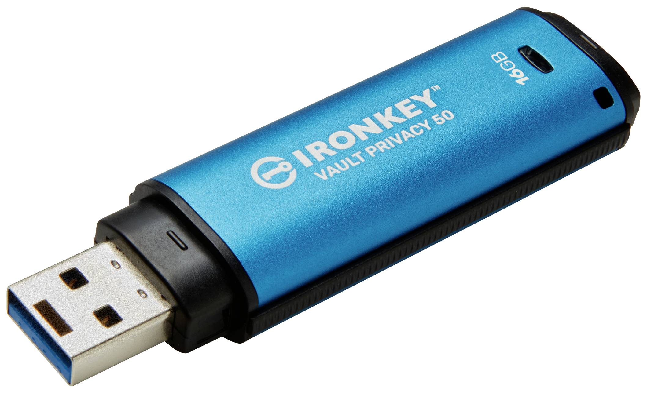 Kingston IronKey Vault Privacy 50 Series USB-Stick Retail 16GB Schwarz/Blau IKVP50/16GB USB-A (USB 3.2 Gen 1)