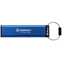 Kingston IronKey Keypad 200 USB-Stick Retail 64GB Blau IKKP200/64GB USB-A (USB 3.2 Gen 1) Kingston IronKey Keypad 200 USB-Stick Retail 64GB Blau IKKP200/64GB USB-A (USB 3.2 Gen 1)