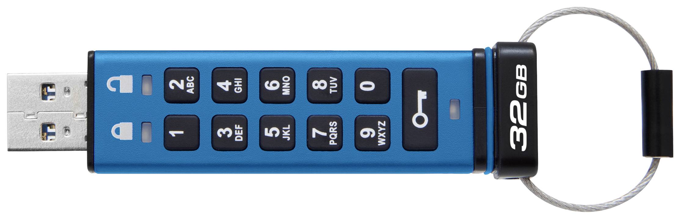 Kingston IronKey Keypad 200 USB-Stick Retail 32GB Blau IKKP200/32GB USB-A (USB 3.2 Gen 1)
