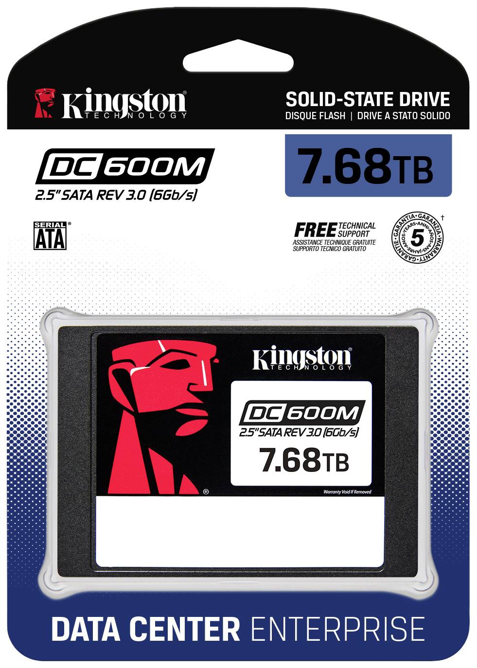 Kingston 7.68TB Interne SATA SSD 6.35cm (2.5 Zoll) SATA III Retail SEDC600M/7680G