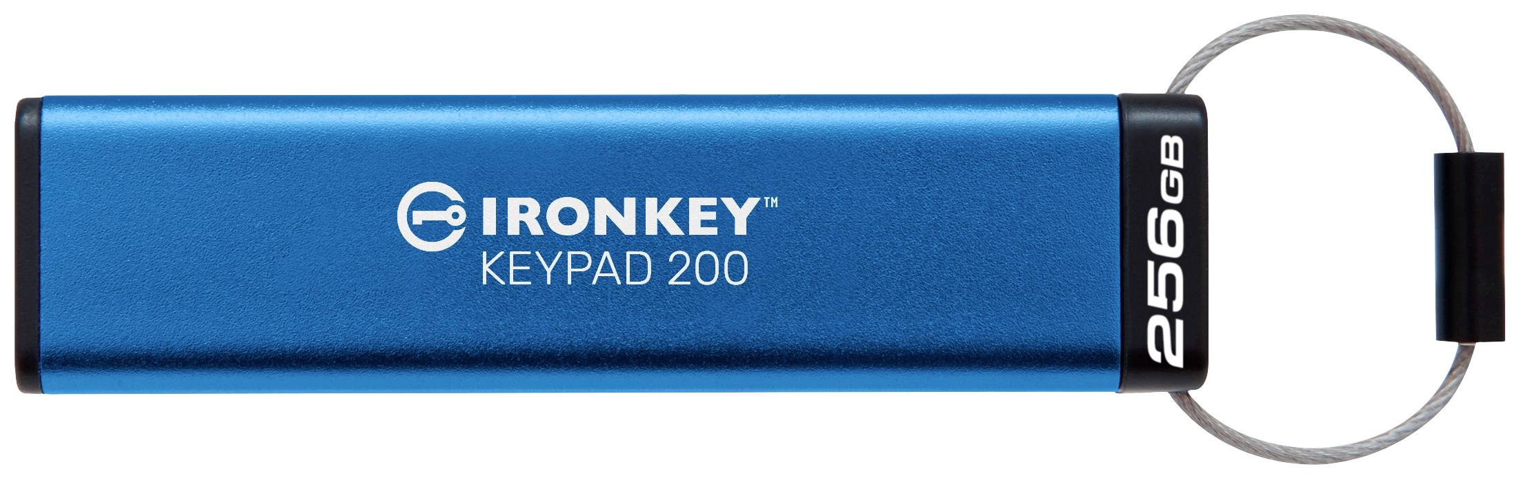 Kingston IronKey Keypad 200 USB-Stick Retail 256GB Blau IKKP200/256GB USB-A (USB 3.2 Gen 1)