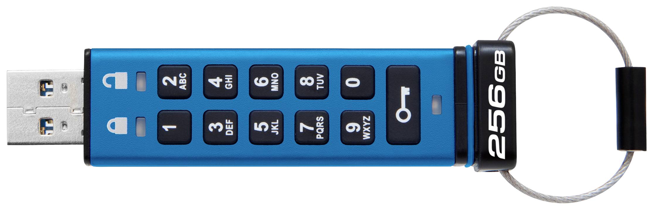 Kingston IronKey Keypad 200 USB-Stick Retail 256GB Blau IKKP200/256GB USB-A (USB 3.2 Gen 1)