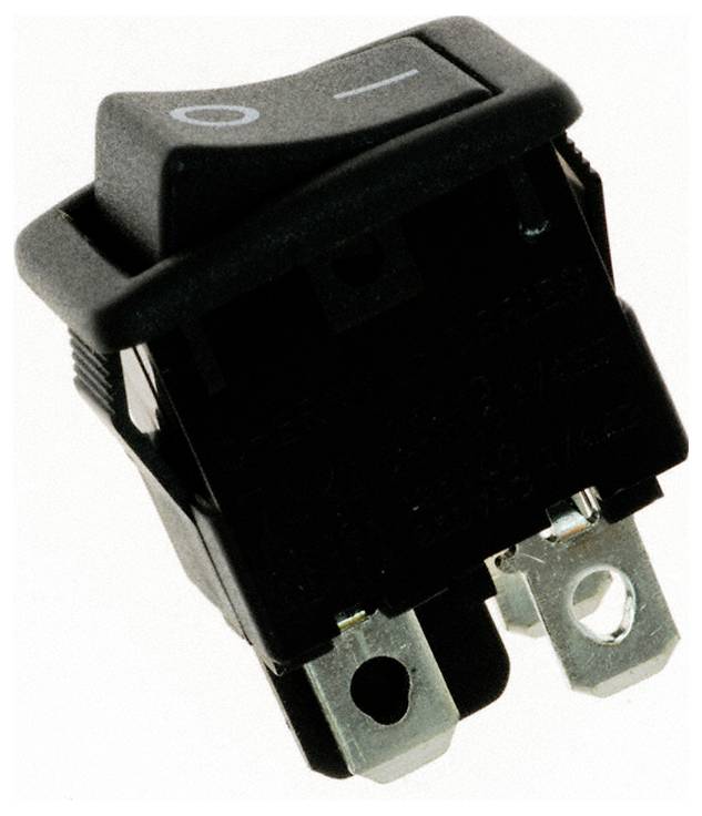 Ein schwarzer Wippschalter in der 