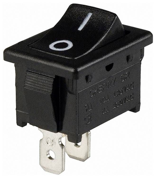 Ein schwarzer Wippschalter in der Position 