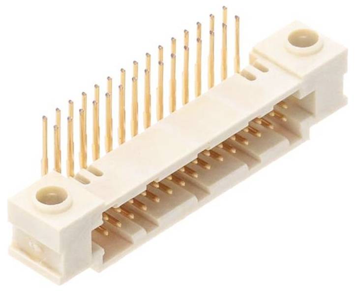 Ein Nahaufnahmebild eines metallischen elektrischen Anschlussconnectors mit einem zweipassigen Ende, das häufig für Verdrahtungen und elektronische Verbindungen verwendet wird.