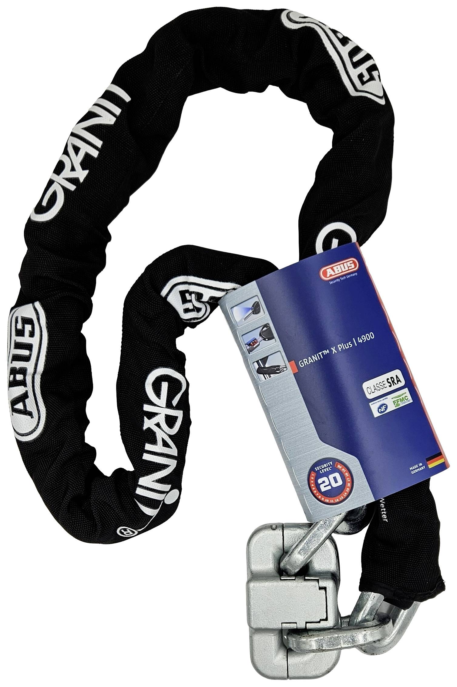 ABUS 4900/14MKS150 Kettenschloss Schwarz Schlüsselschloss