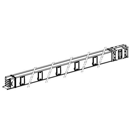 Ein schwarz-weißes Diagramm zeigt eine Leiter in der Seitenansicht mit mehreren Sprossen und stabilen Trägern an den Enden.