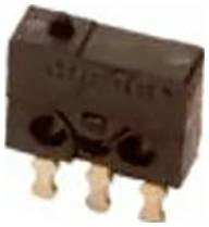 Ein kleines rechteckiges elektronisches Bauteil mit drei Metallstiften, wahrscheinlich ein Sensor oder Schalter, der in elektronischen Schaltkreisen verwendet wird.