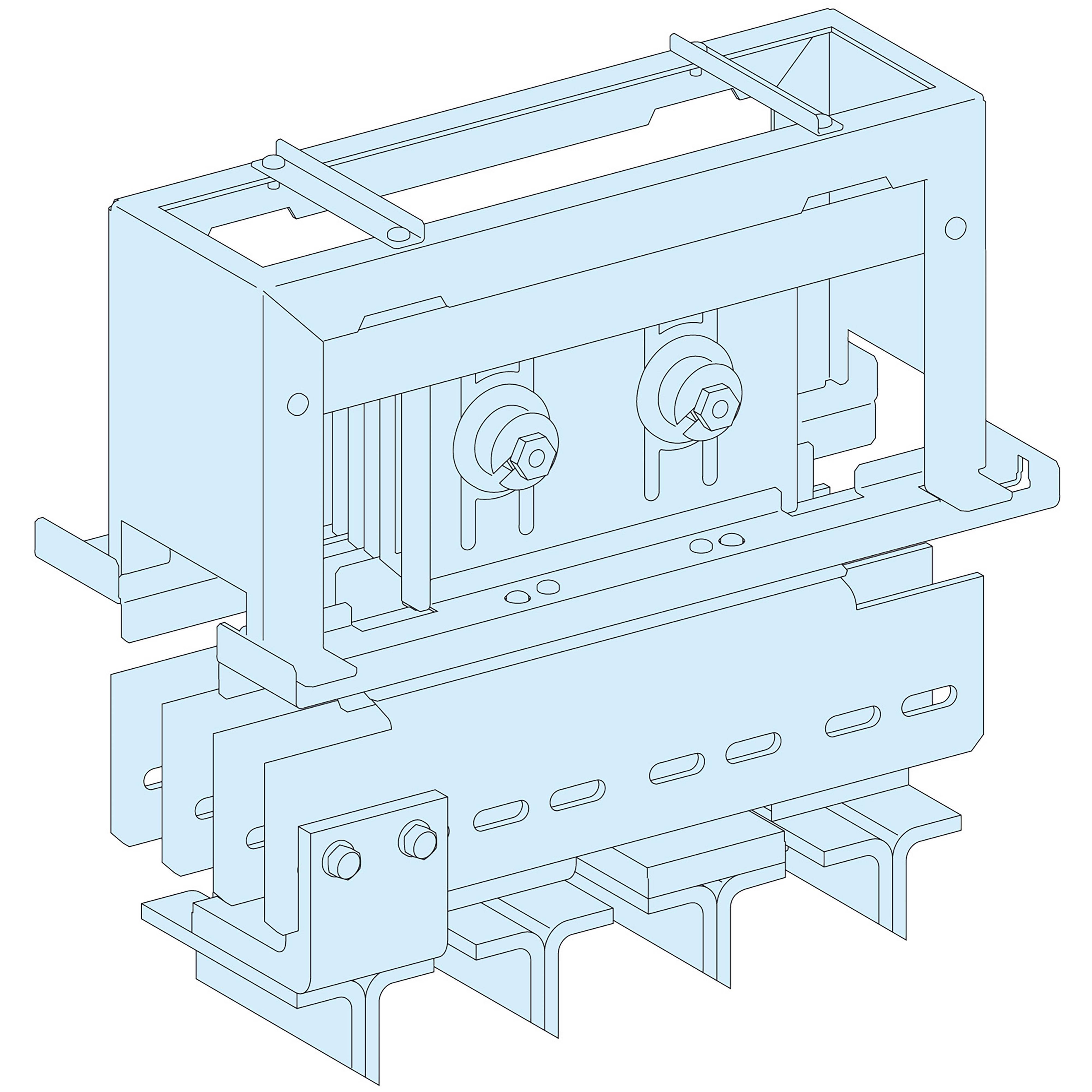 Technische Zeichnung einer mechanischen Vorrichtung mit mehreren Ebenen und sichtbaren Zahnrädern. Dient zur Veranschaulichung von Maschinenteilen.
