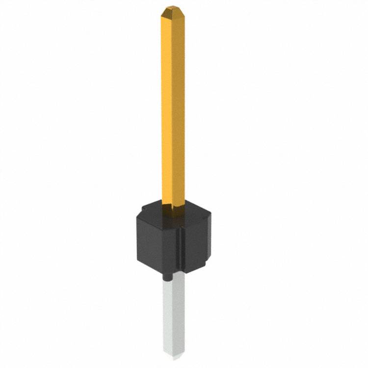 Ein 3D-gerendertes Bild einer Platzhalter-Stecknadel mit gelbem Körper, schwarzem Fuß und grauem Stift, verwendet zum Markieren von Standorten auf Karten.