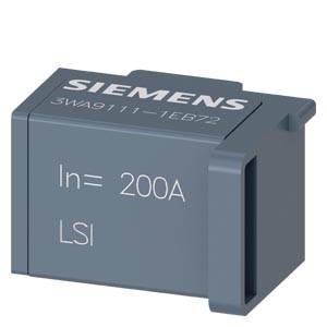 'SIEMENS' Sicherungsmodul mit der Aufschrift 'In= 200A LSI', Modellnummer 5WA9111-1EB72. Gehäuse in dunkelblauer Farbe.