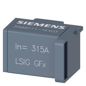 Grauer Siemens-Leistungsschalter mit der Aufschrift 'In= 315A LSIG GFx', Modellnummer '3WA9111-1EX03'.
