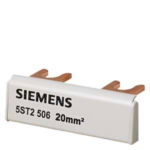Elektrischer Sicherungsblock von Siemens mit der Aufschrift '5ST2 506 20mm²', Seite mit zwei Verbindungskontakten sichtbar.