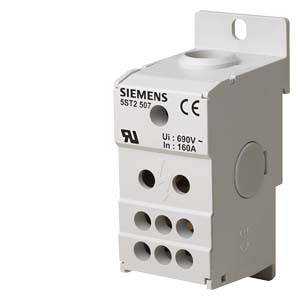 Elektrischer Sicherungshalter von Siemens, Modell SST2 507, weiße Farbe, Aufschrift 'Ui: 690V, In: 160A', für Sicherheitsanwendungen.