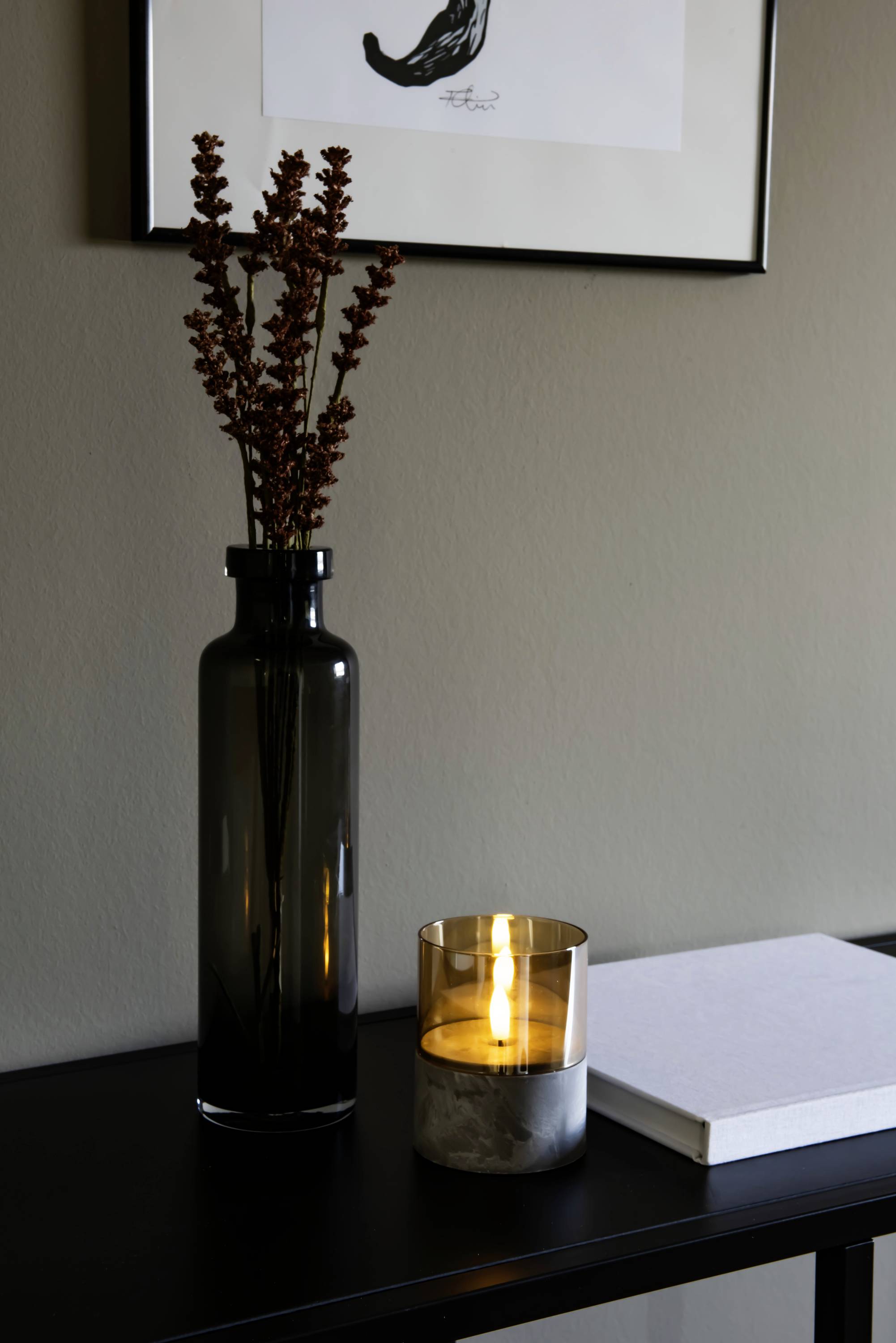 Konstsmide 1819-600 LED-Kerze Braun-Weiß Bernstein (Ø x H) 80 mm x 100 mm