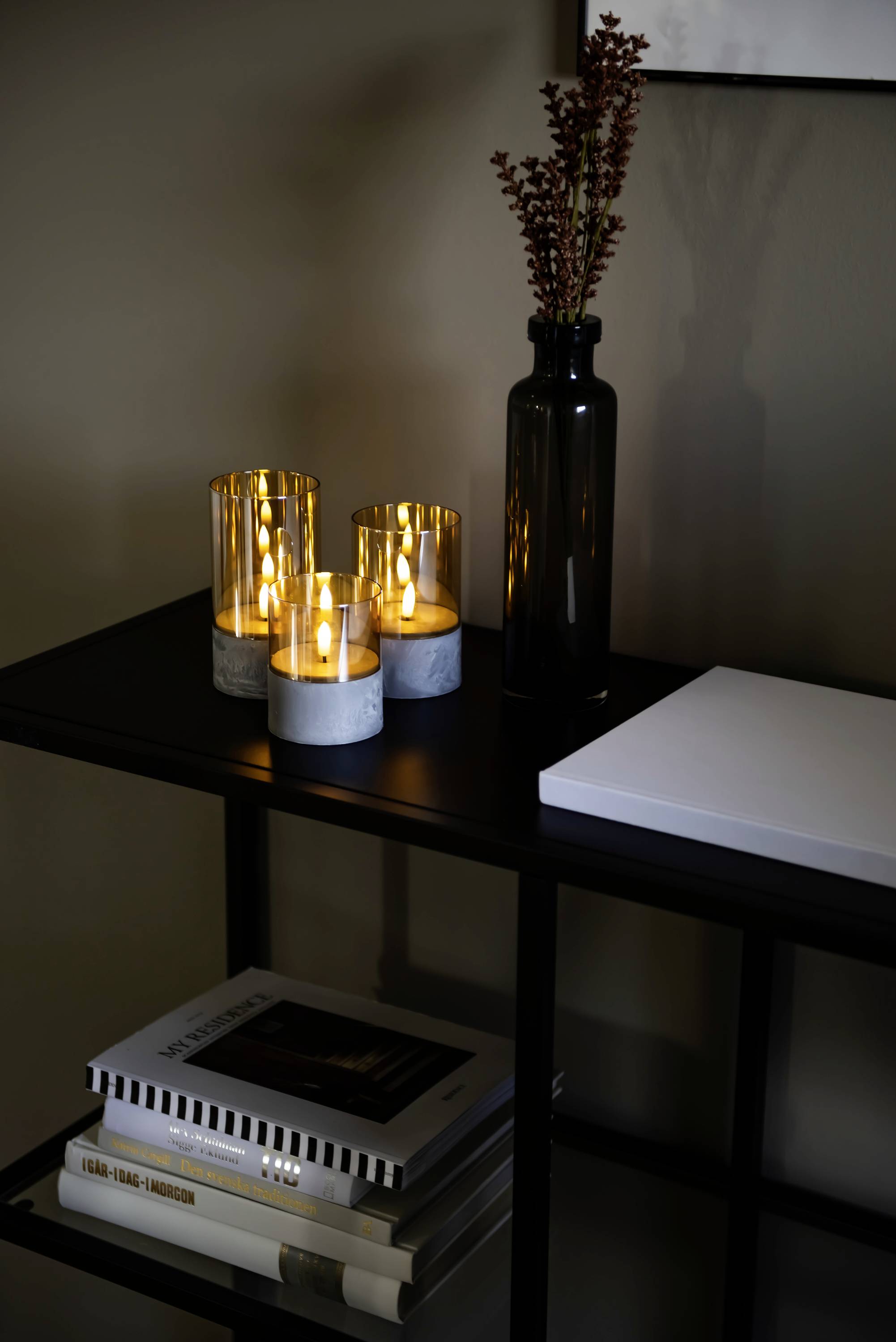 Konstsmide 1819-600 LED-Kerze Braun-Weiß Bernstein (Ø x H) 80 mm x 100 mm